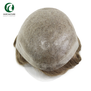 Toupee de Piel Fina de 8x10 Pulgadas (0.03-0.04mm) <span class=keywords><strong>para</strong></span> Hombre, con Lazo Frontal en V, Línea de Cabello Natural, Piezas de Cabello Anudadas, Peluca Tipo Toupee - Product Image 2