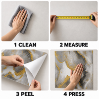Papier peint auto-adhésif en marbre bleu noir or avec surface en PET nettoyable pour les murs décoratifs intérieurs