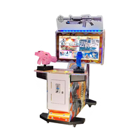 Simulateur de tir d'arcade à pièces à double joueur de 32 pouces Jeux de tir extraterrestre en bois pour enfants 220V Fonction d'amusement