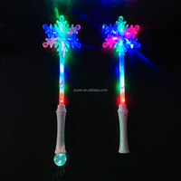 Bâton lumineux LED flocon de neige pour enfants, baguette féerique clignotante colorée, portable en plastique, cadeau de Noël