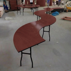 Tavolo Pieghevole da Esterno in Legno <span class=keywords><strong>a</strong></span> <span class=keywords><strong>Mezzaluna</strong></span>/Spirale per Banchetti - Product Image 6