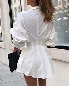 2021 Spring New Designs <strong>Women</strong> Button Down <strong>Dress</strong> Long Sleeve <strong>White</strong> <strong>Shirt</strong> <strong>Dress</strong> - Product Image 3