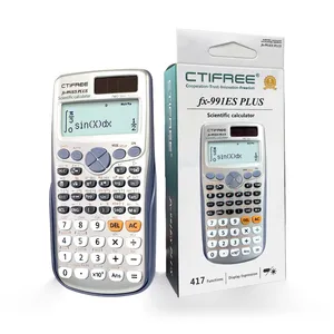 Custom-designed scientific calculator with 417 functions and battery customization, suitable for school students.