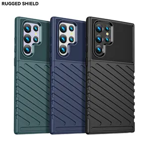 Rugged Shield Soft Rubber Shockproof Mobile Phone Case Back Cover Wholesale Phone Accessories For Samsung Galaxy S22 Ultra