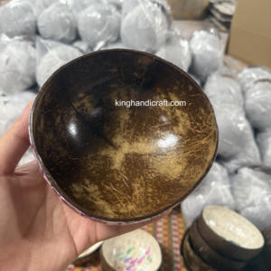 Cuencos decorativos de coco hechos a mano de Vietnam | Utensilios de cocina ecológicos al por mayor con acabado lacado - Product Image 5