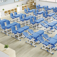 Table d'étude en classe et ensemble de bureau de chaise avec repose-pieds pour la pause déjeuner fauteuils inclinables à l'école pour les étudiants
