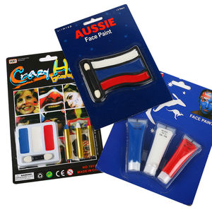 Красный белый синий 3 цвета логотип футбольный фанат нетоксичный макияж Кубок мира футбольная краска для лица флаг палка - Product Image 2