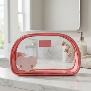 <span class=keywords><strong>Sac</strong></span> cosmétique en toile PVC à double face avec motif imprimé personnalisé, transparent, en forme d'arachide, lot de 3 sacs de maquillage - Product Image 6