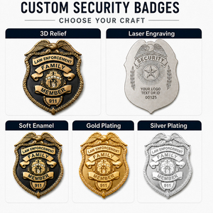 Pin de Seguridad Personalizado al por Mayor para Guardias de Seguridad, Insignia Metálica con Logotipo y Cartera - Product Image 2