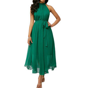 Модная женская одежда высокого качества из Таиланда, женское платье, свадебное черное шифоновое платье с открытой спиной - Product Image 6