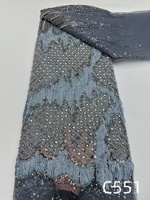 NI.AI Nouveau design Tissu en dentelle brodée à motif losanges, à pampilles, perlé et à sequins