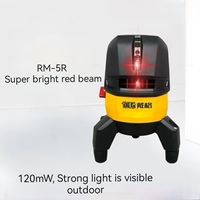 Niveau laser industriel DEGLASERS RM-5R, faisceau rouge 120mW, 5 lignes, nivellement automatique, batterie Li-ion 12V, ligne de 2mm, garantie 1 an
