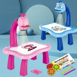 Tavolo multifunzione con proiezione <span class=keywords><strong>di</strong></span> dinosauri con disegno <span class=keywords><strong>di</strong></span> Graffiti con tavolo da disegno giocattolo per bambini piccolo tavolo da disegno - Product Image 2