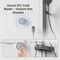 Système de douche thermostatique mural avec affichage numérique et télécommande, ensemble de douche pluie avec douchette à main et pulvérisateur bidet
