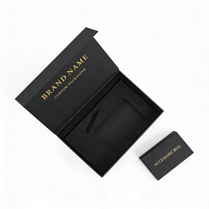 Emballage de boîte rigide pliable OEM en matériaux recyclés pour accessoires électroniques grand public avec pelliculage brillant et revêtement UV - Product Image 6