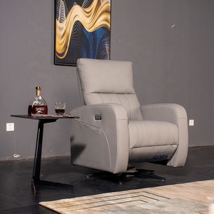 Silla <span class=keywords><strong>reclinable</strong></span> de cuero genuino para el hogar, sillón cómodo de <span class=keywords><strong>diseño</strong></span> moderno de lujo para ocio, sala de estar, con batería - Product Image 2