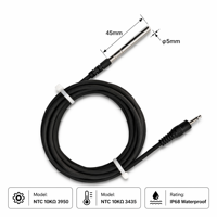 Sonde étanche IP68 1M NTC-MF52 5K 100K 50K 10K 3950 3970 3435 Résistance Capteur de température NTC avec prise jack 3,5 mm