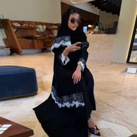 Abaya longue ample en dentelle patchwork pour femme Uni 2026, style arabe, vêtement islamique de Dubaï, robe musulmane modeste avec hijab
