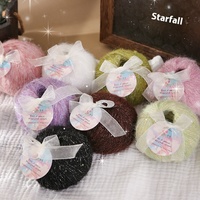 Starfall fil d'or paillettes soie Mohair boule de fil fin pour tricoter à la main doux paillettes larmes bleu ciel étoilé brillant Mohair fantaisie