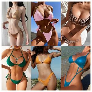 比基尼厂家批发混色泳装女2件基本高腰罗纹包热销供应商二手女装 - Product Image 6