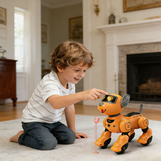 Smart Robot Dog Toy AI Voice Control Interactive Pet Programmable Stunts Educational Companion Robot Puppy for Kids Qingtong