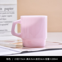 Tasse à café en verre coloré personnalisé BST 230 ml, empilable, créative, en jade de lait, avec poignée, pour la maison