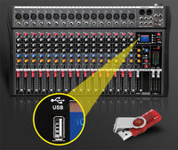 Gooermi CT-16 Console de Mixage Professionnelle 16 Canaux avec Annulation du Bruit et Audio en Streaming pour Diffusion en Direct, DJ et Scène