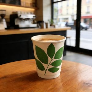 แก้วกระดาษคราฟท์สีขาวแบบใช้แล้วทิ้ง รีไซเคิลได้ ผนังสองชั้น ผลิตตามสั่ง สำหรับกาแฟ ชา น้ำผลไม้ นม รุ่นใหม่ - Product Image 2