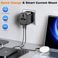 Worldplug tout-en-un 20W chargeur rapide universel QC PD adaptateur de voyage adaptateur multi-prise chargeur mural rapide universel pour 10A
