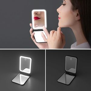 Rechargeable LED Makeup <b>Mirror</b> <b>Foldable</b> Travel <b>Mirror</b> with 3 Color Light 1X 2X Magnification - Product Image 3