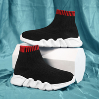 Chaussures de Sport Décontractées Montantes pour Enfants, Semelle Épaisse, Tige en Maille, Couleur Unie, Style Enfilable, Tendance – Zapatillas Casuales