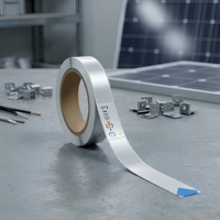 Étiquettes en rouleau PET argentées brillantes, autocollantes, résistantes aux intempéries, pour l'identification des modules solaires et des composants électroniques