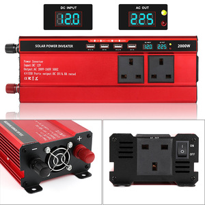 Convertisseur de puissance 220 w, sortie 12V à 110V, avec écran LCD, câble d'alimentation pour clip Crocodile - Product Image 2