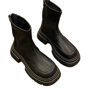 Botas de Plataforma Negras para Mujer, Estilo Retro 2026, Tacón Grueso, Moda Británica, Botines para Figuras Delgadas - Product Image 5