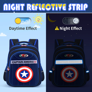Mochilas escolares de dibujos animados para niños Marvel para C a p <span class=keywords><strong>i</strong></span> <span class=keywords><strong>n</strong></span> <span class=keywords><strong>t</strong></span> a America Nylon impermeable para niños de escuela primaria niñas - Product Image 5