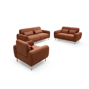 VASAGLE Wholesale 1 2 3 seater U shape sofa living room furniture couch Modern fabric sectional sofa set