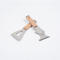 Kit d'outils professionnels pour le collage de plaques de plâtre, spatule multifonctionnelle, grattoir à lame en acier inoxydable avec manche en bois de hêtre