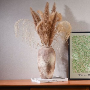ヴィンテージ侘び寂びセラミック花瓶、素朴なテラコッタ製ドライフラワーまたは生花用フラワーポット、ミニマリストボヘミアン装飾、棚やテーブルに - Product Image 3