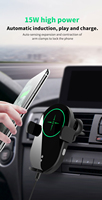 Chargeur sans fil pour voiture Justlink haute vitesse 15W 5V/2A, induction infrarouge, support de téléphone portable et de véhicule, 0-10 mm