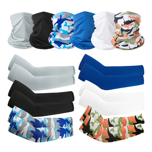 Cycling Arm Sleeves <b>Neck</b> <b>Warmer</b> Set Solid Color Unisex Adult Outdoor Sports Protection - Product Image 2