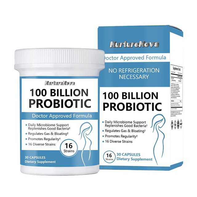 Probiotic Capsules 100 Billion CFU 16 Unique Strains 30 Count Dietary Supplement Improve Immunity Adult High Quality Ingredients
