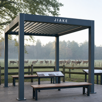 Pergola en aluminium Jiake 6063-T5 avec toit à lames motorisées, abri extérieur écologique pour parcs et espaces publics de loisirs