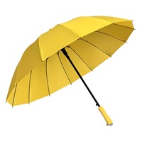 Parapluie jaune de style drama coréen de haute qualité, résistant au vent, à long manche, pour hommes et femmes, jours ensoleillés et pluvieux