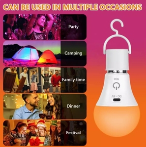 Led Color Changing Bulb với điều khiển từ xa USB có thể sạc lại E27 bóng đèn không có hệ thống dây điện yêu cầu Tường đèn RGB nguồn ánh sáng bóng đèn - Product Image 5