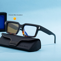 Nouvelles Lunettes de Soleil Photochromiques UV400 à Monture Carrée Pleine, Style Européen et Américain, pour Hommes, Idéales pour la Conduite en Extérieur - Collection 2026
