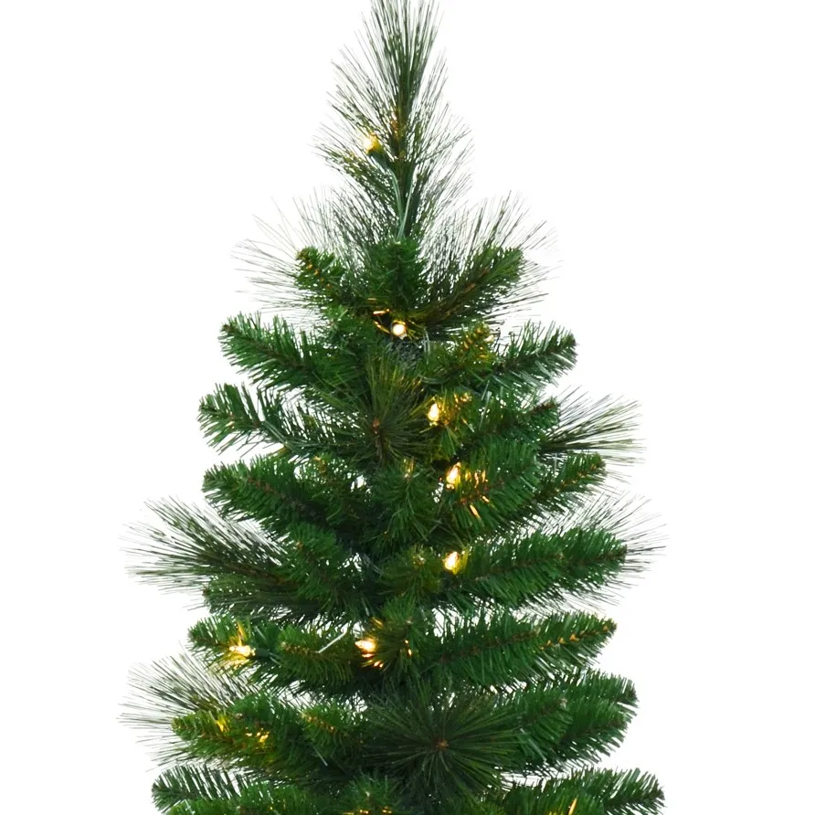 4ft Inzendingen Pot Pre Verlichte Kerstboom, Met Naald Tips