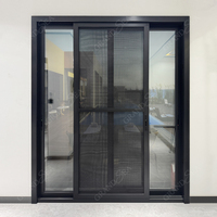 Porte coulissante en aluminium à double vitrage étanche avec grille, porte de séparation en aluminium pour balcon
