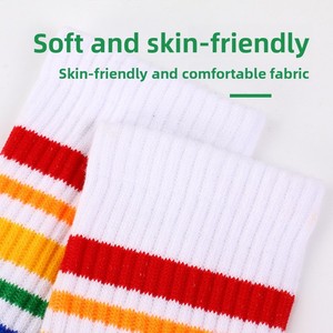 Calzini Sportivi Casual Antiscivolo a Righe Elastici di Media Lunghezza alla Moda per Uomo e Donna, Vendita Calda di Fabbrica - Product Image 5