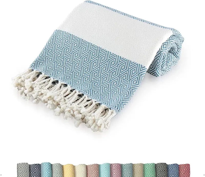 100% toallas de algodón ligeras Fouta Toalla de baño turca