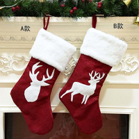 2025 Adorables Ornements de Noël en Feutre Rouge en Forme de Renne pour Chaussettes DIY, Sacs Cadeaux, Vente en Gros, Fournitures de Décoration de Noël